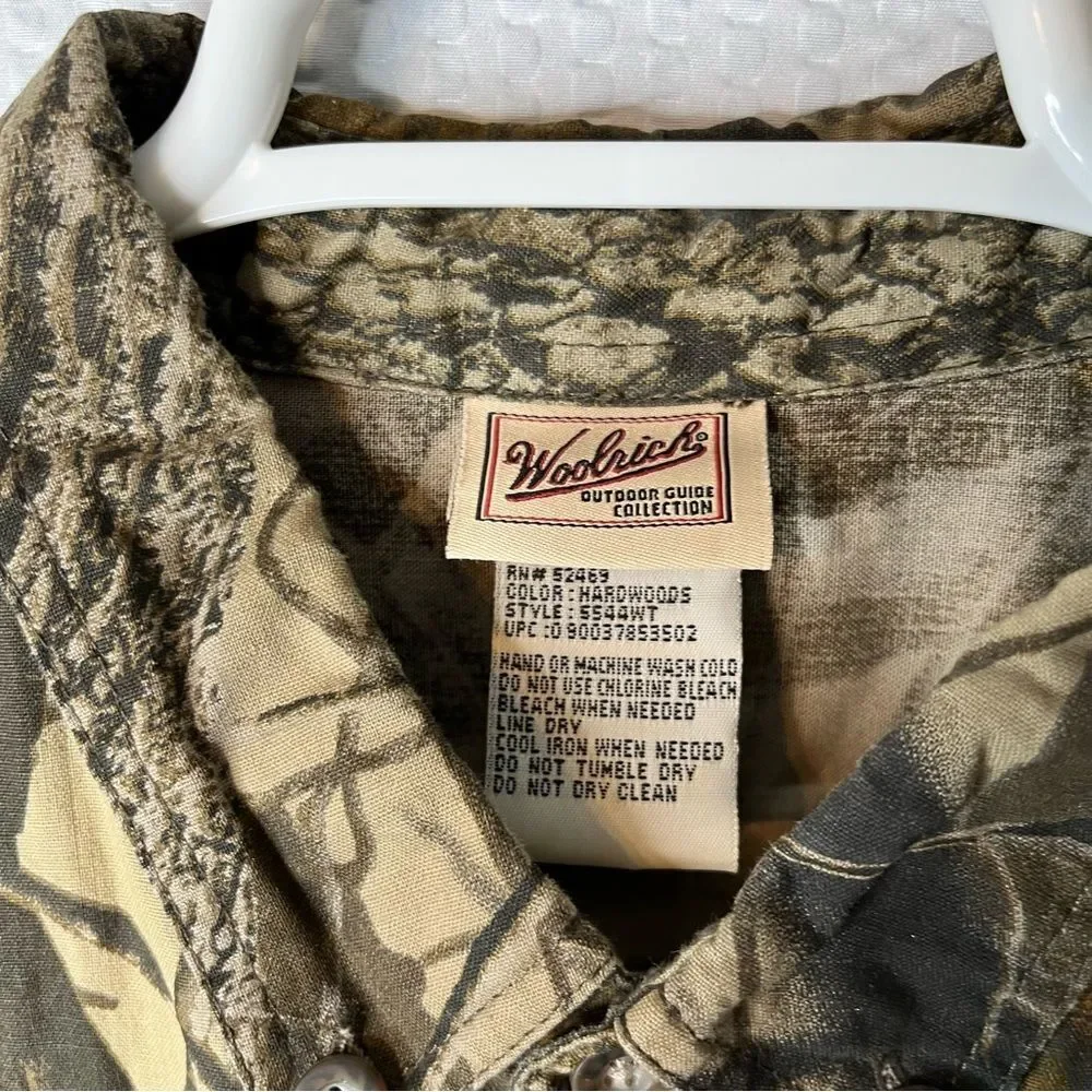 Woolrich RealTree Hardwood Camo Button Down Shirt Size XL